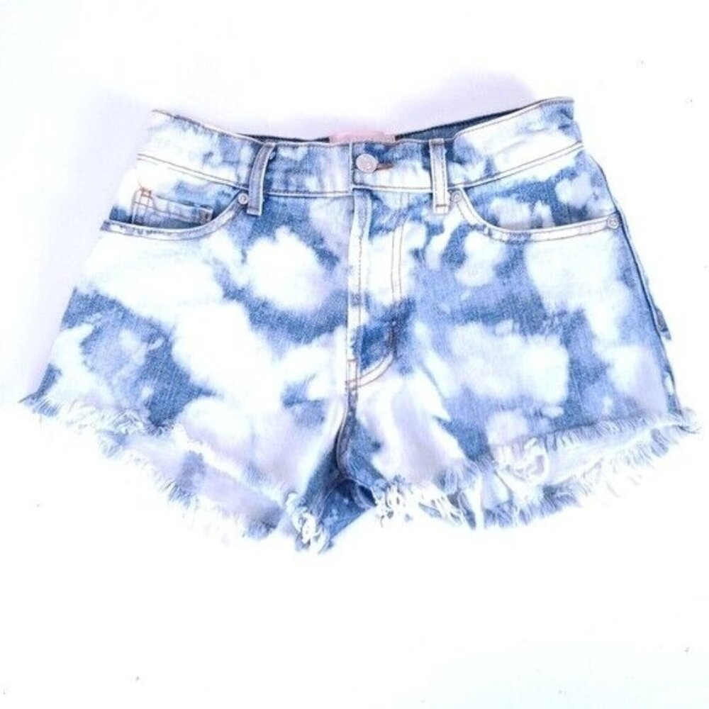 Revice High Rise Jean Shorts Size 24 Bleached Button Fly